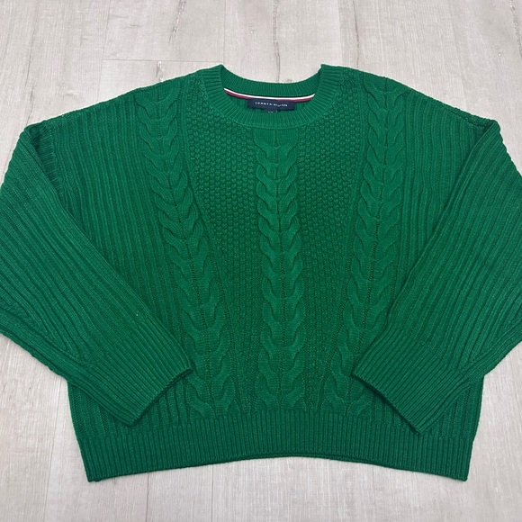 Tommy Hilfiger Sweaters - Tommy Hilfiger Green Cable Knit Sweater